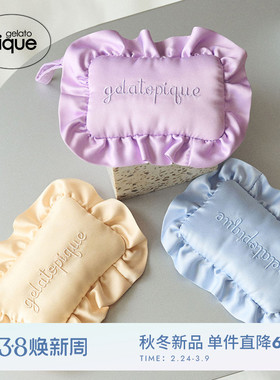 gelato pique25秋冬新品女收纳包缎面花边纯色迷你挂包PWGB254637