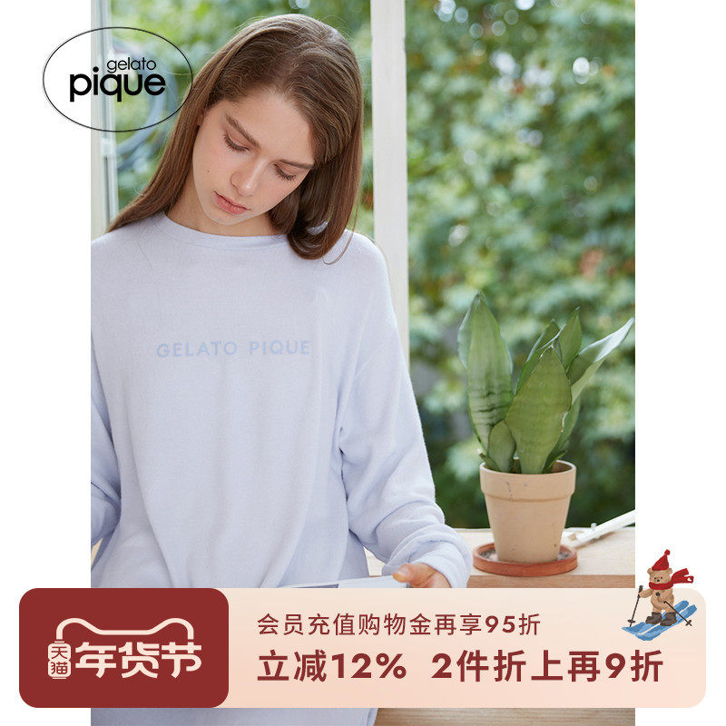 gelato pique秋冬女睡裙纯色字母长袖连衣裙居家PWCO245288,女士内衣/男士内衣/家居服,睡裙,淘宝优惠券,粉丝福利购,淘宝优惠卷