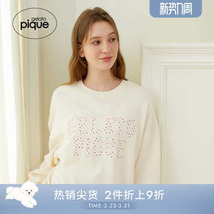 gelato 外穿PWCT244242 pique秋冬女睡衣爱心字母卫衣套头衫
