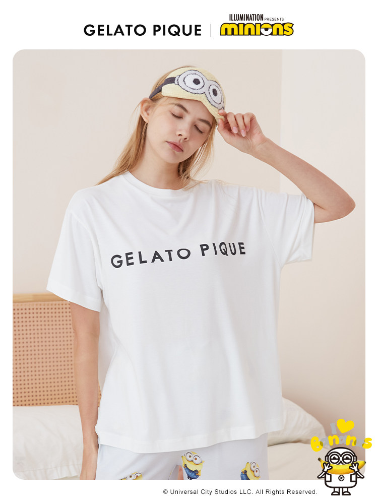 GELATO PIQUE SUMMER COUPLE PAJAMAS MINION CO-BRANDED PRINTED T-SHIRT TO WEAR SLEEP PUCT222394