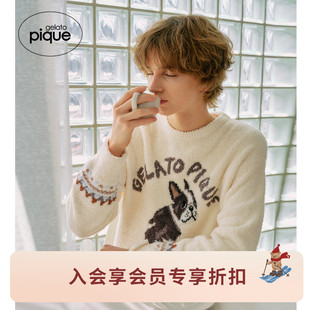 睡衣半边绒小狗套头衫 男女同款 PMNT255942 pique25秋冬新品 gelato