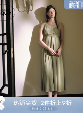 gelato pique25秋冬新品女睡裙穆夏蕾丝连衣裙带胸垫PWCO254285