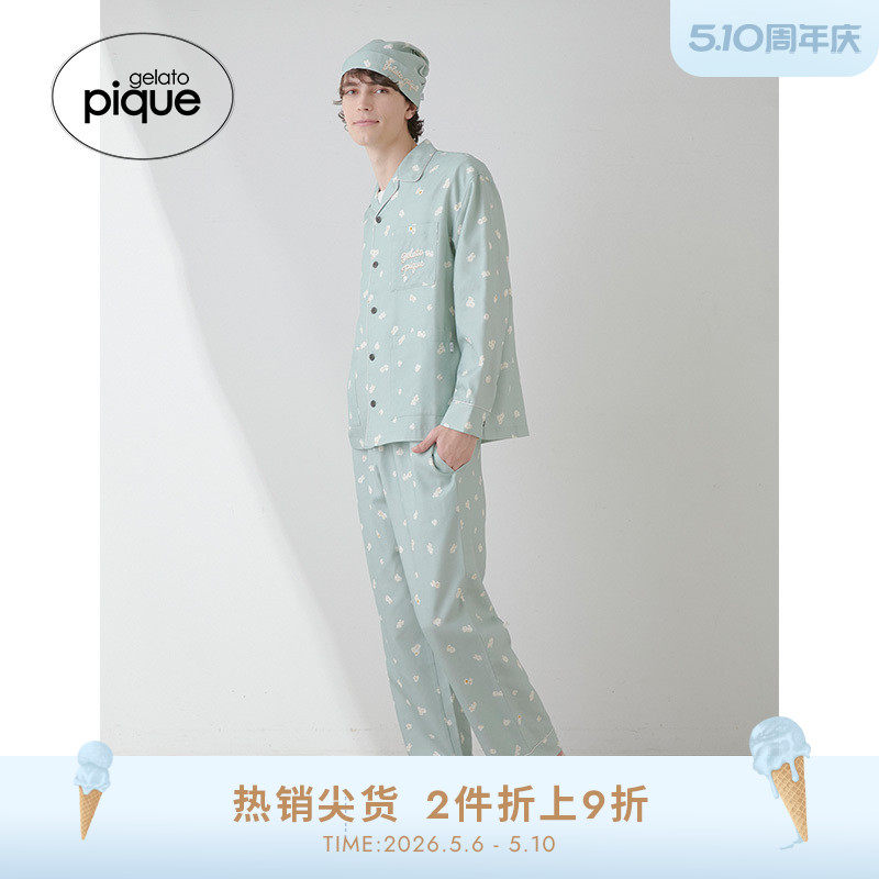 gelato pique春夏男女同款睡裤爆米花长裤居家PMFP251919