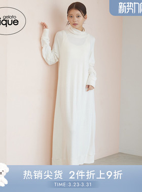 gelato pique25秋冬新品女睡裙雪感纯色长袖连衣裙居家PWCO255288