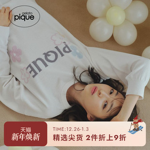 PWNT245140 针织套头衫 gelato pique秋冬女睡衣甜美花卉长袖
