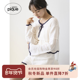 gelato pique25秋冬新品女立体贝壳边饰双色钩针短裤PWNP254059