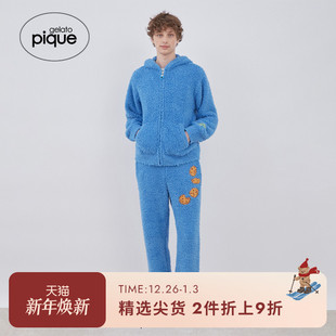 PMNT235929 芝麻街甜饼怪开衫 gelato pique秋冬男女睡衣套装