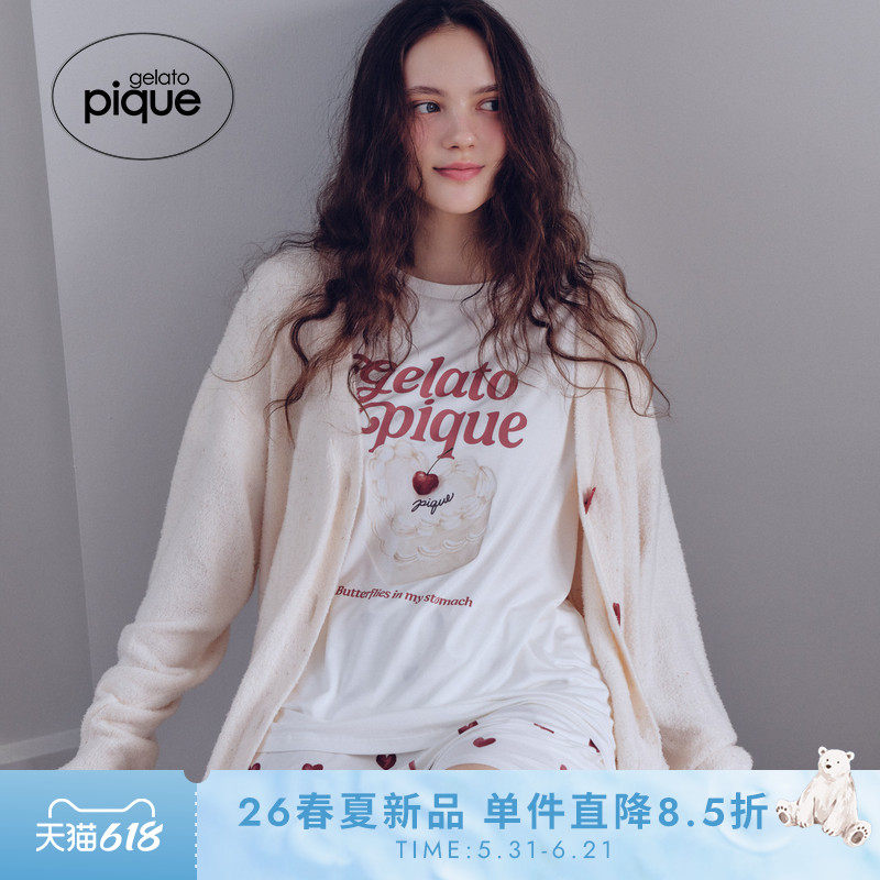 gelato pique26春夏新品女睡衣套装爱心蛋糕短袖短裤PWCT262348