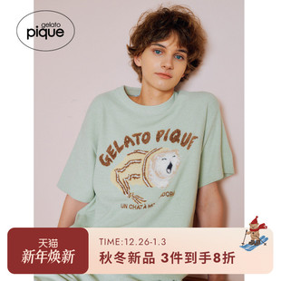 睡衣睡眠猫短袖 男女同款 家居服PMNT254949 pique25秋冬新品 gelato