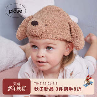 gelato 婴儿帽子半边绒腊肠犬包头睡帽PBGH255684 pique25秋冬新品