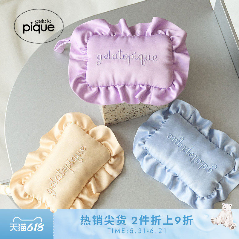 gelato pique25秋冬新品女收纳包缎面花边纯色迷你挂包PWGB254637