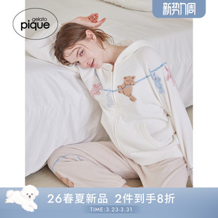 PWNT261118 女睡衣半边绒洗涤动物连帽开衫 gelato pique26春夏新品
