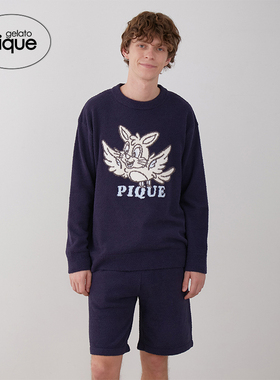 gelato pique春夏男女同款睡衣艺术半边绒套头衫PHNT241970