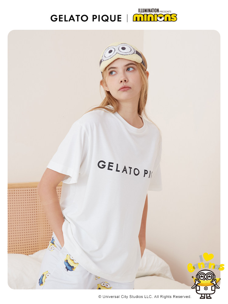 GELATO PIQUE SUMMER COUPLE PAJAMAS MINION CO-BRANDED PRINTED T-SHIRT TO WEAR SLEEP PUCT222394