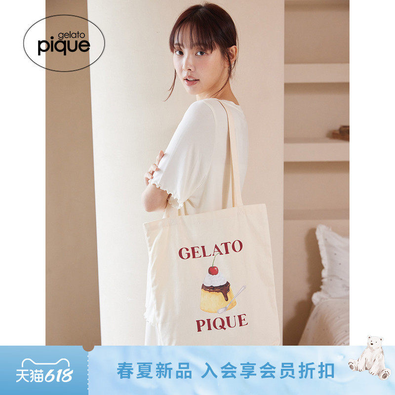 gelato pique26春夏新品女帆布袋布丁单肩手提袋收纳PWGB262655