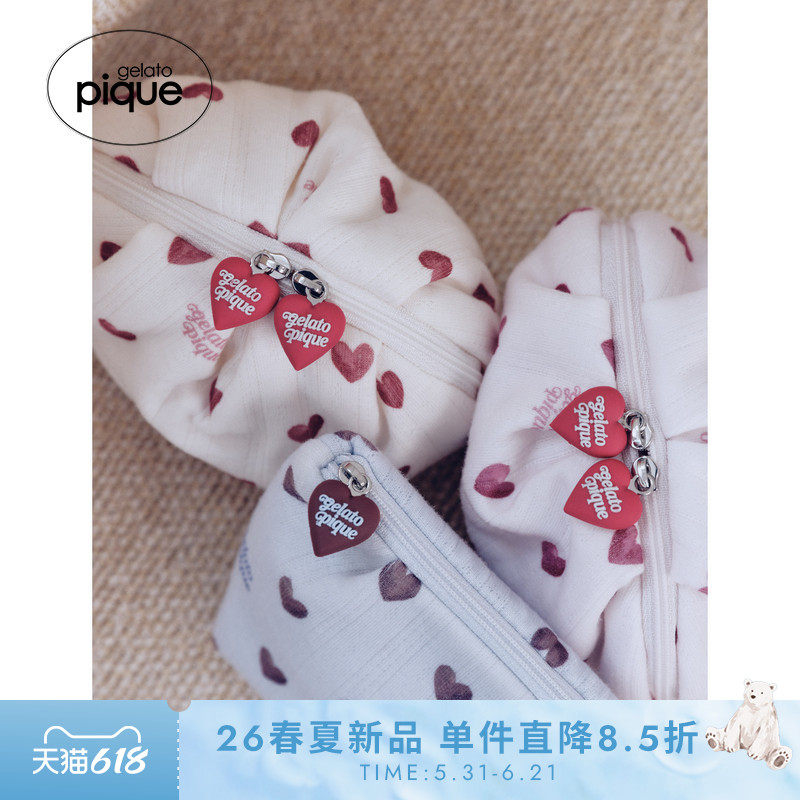 gelato pique26春夏新品女收纳包小爱心半圆球形化妆包PWGB262620