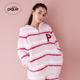 gelato 女睡衣半边绒条纹连帽卫衣PWNT245076 pique24秋冬新品
