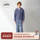 gelato PHNT255971 睡衣半边绒绞花开衫 pique25秋冬新品 男女同款