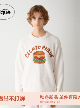 gelato pique25秋冬新品男女同款睡衣半边绒汉堡套头衫PHNT255934
