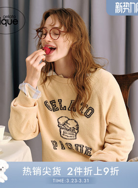 gelato pique25秋冬新品女睡衣冰淇淋长袖套头衫家居服PWNT254073