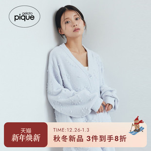 PWNT255032 女睡衣立体爱心纯色针织开衫 gelato pique25秋冬新品