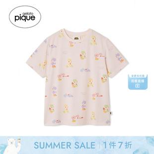 睡衣PWCT252336 gelato pique25夏季 新品 女奇诺比奥耀西满印短袖