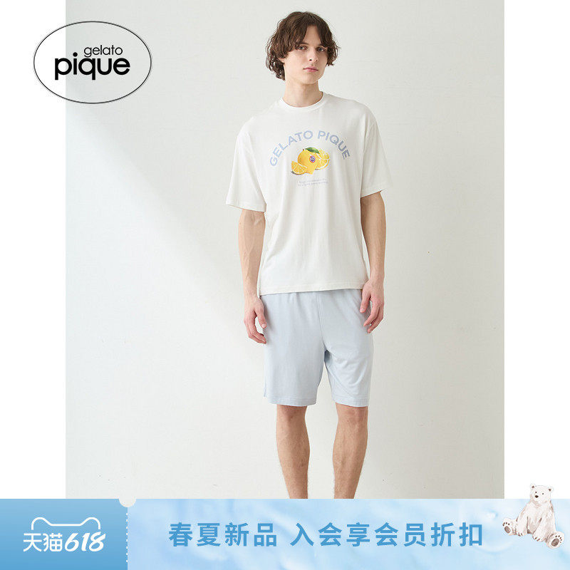 gelato pique26春夏新品男女同款睡裤水果系带短裤居家PHCP262912