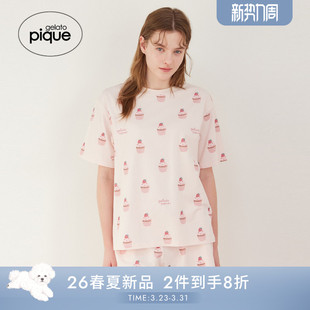 T恤居家PWCT261376 女睡衣蛋糕满印短袖 gelato pique26春夏新品