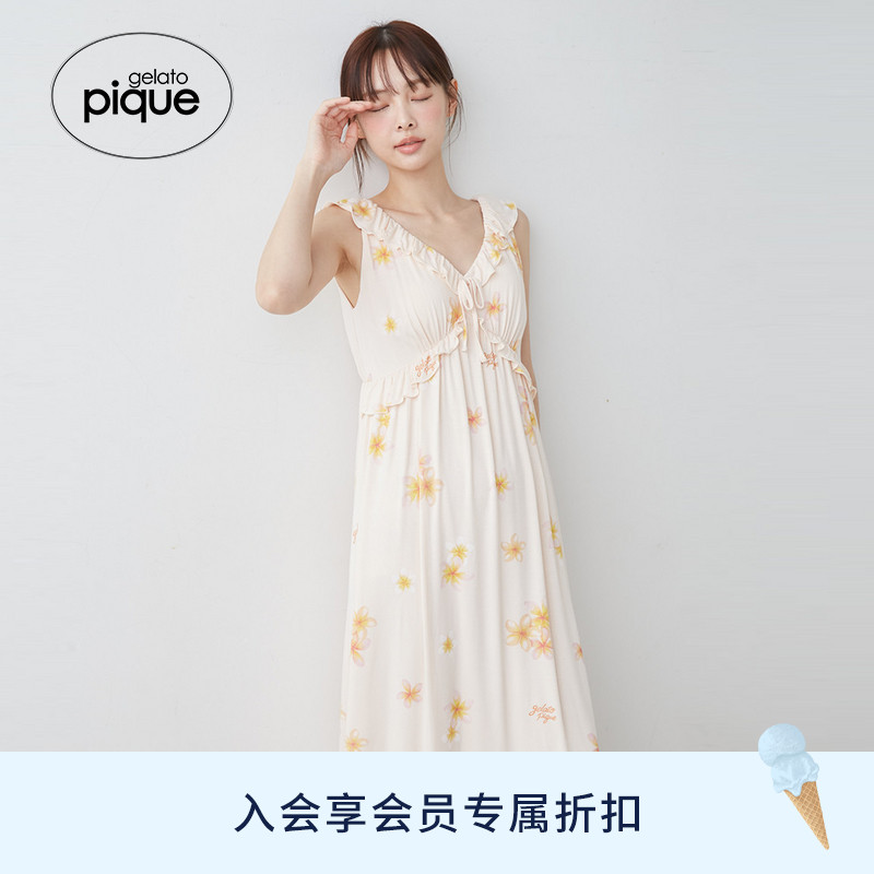 gelato pique26春夏新品女睡裙花卉吊带连衣裙带胸垫PWCO262235