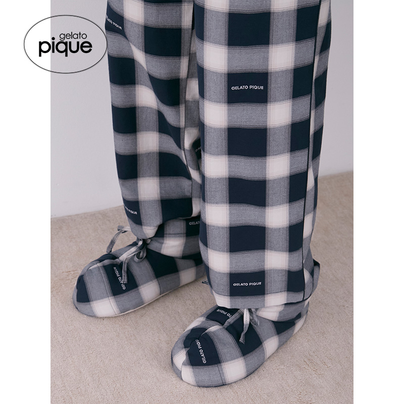 gelatopique柔软系带格纹靴子