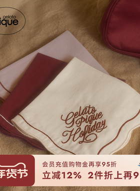 gelato pique秋冬女毛巾本命年红字母手帕方巾PWGG245727