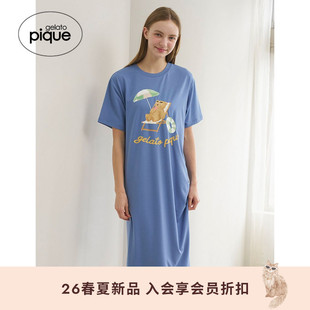 gelato pique26春夏新品女睡裙夏日小熊短袖连衣裙居家PWCO262250