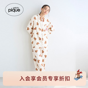 小熊满印长裤 女睡裤 圣诞新年PWFP255336 pique25秋冬新品 gelato