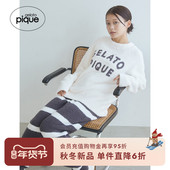 gelato PWNT255051 半边绒字母条纹长袖 pique25秋冬新品 女睡衣套装