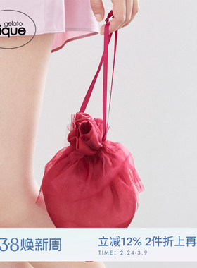 gelato pique秋冬女收纳包草莓造型薄纱束口袋PWGB244742
