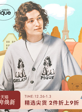 gelato pique秋冬男女同款睡衣英国可卡犬开衫PMNT244972