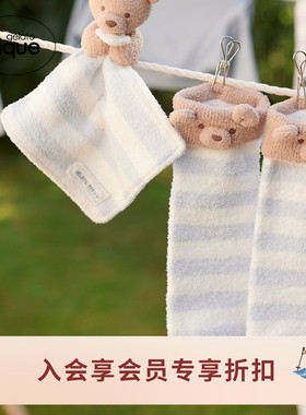 gelato pique26春夏新品婴儿袜子毛绒小熊条纹护腿袜套PBGS261624