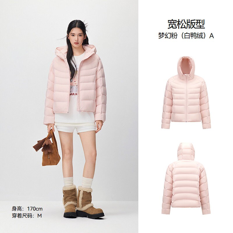 小龙家90绒子国标排骨羽绒服女冬防泼水宽松连帽2026新款百搭外套