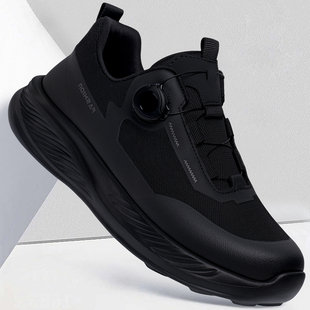 运动鞋男2026春季新款潮流百搭透气轻便旋钮扣户外男士休闲鞋子潮