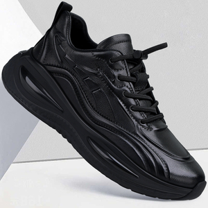 U7男鞋秋季新款真皮透气休闲百搭男士轻便软底运动老爹鞋子男潮