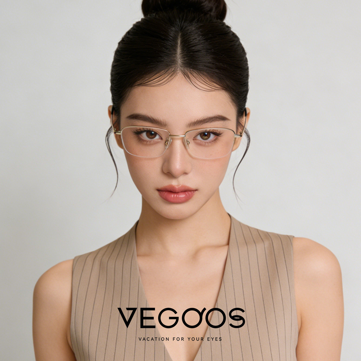 威古氏防蓝光眼镜半框/氛围感新款可配度数近视素颜百搭镜