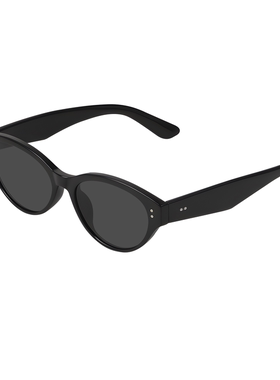 复古猫眼小脸墨镜女高级感黑色框防晒太阳眼镜