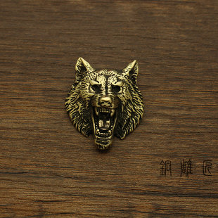 黄铜复古凶猛北美咆哮公熊财布扣装饰扣皮包DIY螺丝结构 皮具配饰