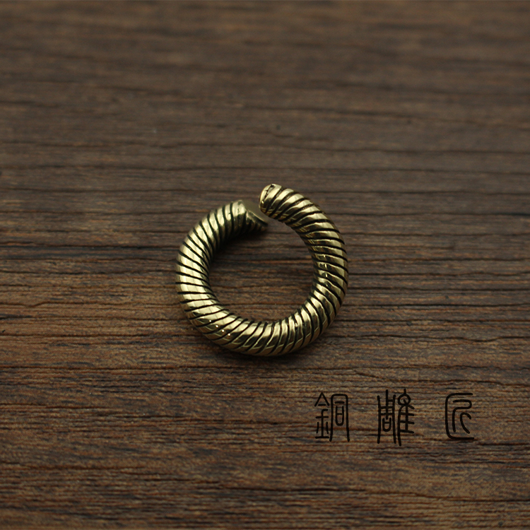 铜雕匠扭纹开口五金配件钥匙圈