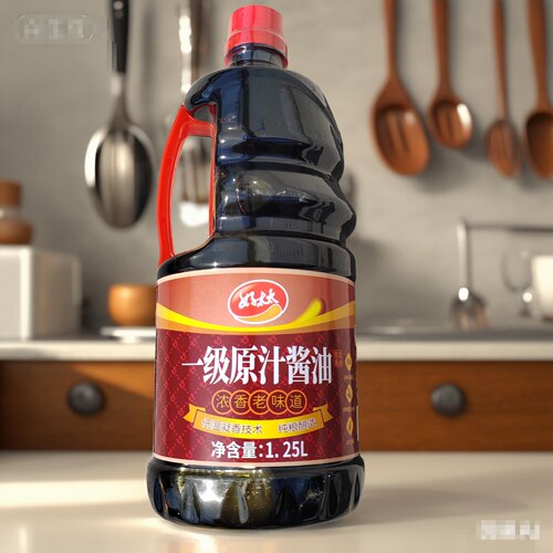 好太太一级原汁酱油1.25L/瓶 卤炖调馅佐餐炒菜头道鲜香黄豆酿造