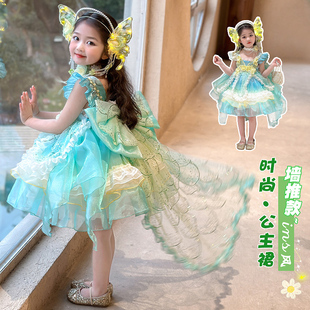 女童绿精灵奇妙花仙子洛丽塔连衣裙女孩生日礼服公主裙儿童蓬蓬裙