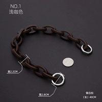 QD#Смоловая цепь (мелкий кофе+серебряная белая пряжка) 40 см.