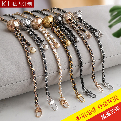 小香方胖子圆球肩带金属链条