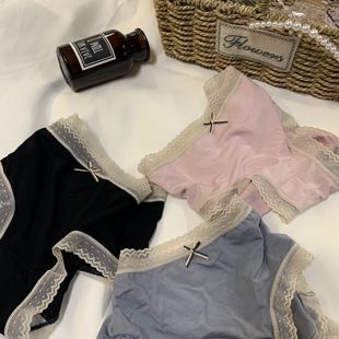 三角裤 莫代尔蕾丝石墨烯纯棉全棉抑菌裆内裤 薄款 女士大码 无痕夏季