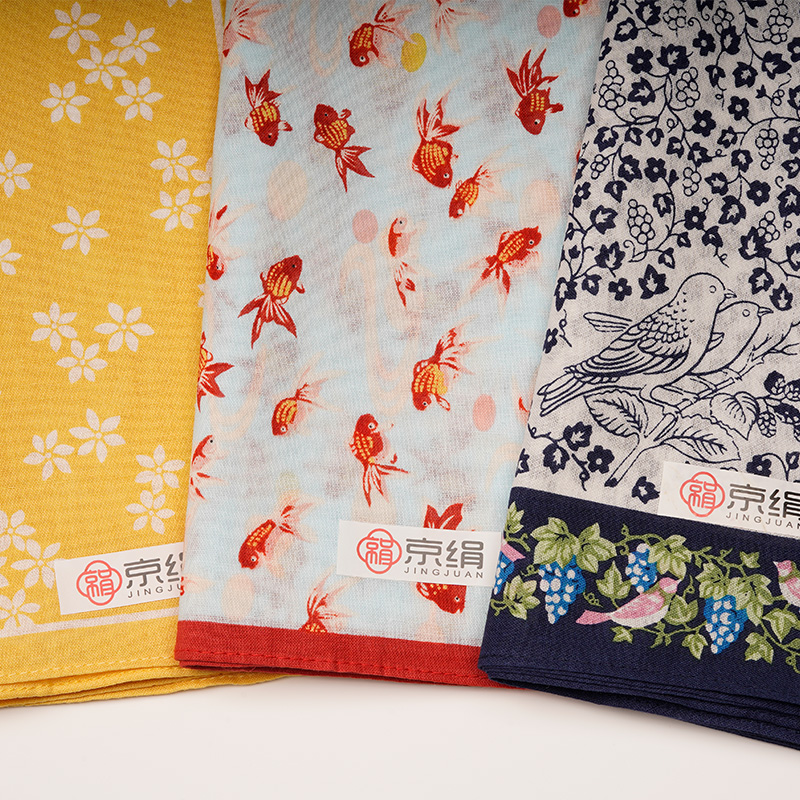 手帕方巾纯棉吸汗传统图案